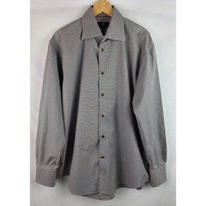 Circle of Gentlemen Men's Shirt Garvey Size 44 17.5 Gray Long Sleeve Button Down